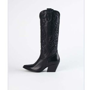 Knee High Real Leather Western Cowboy Boots